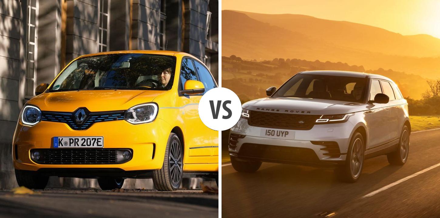 R Tech Rover Renault Twingo E-TECH VS Land Rover Range Rover Velar – Vergleiche ...