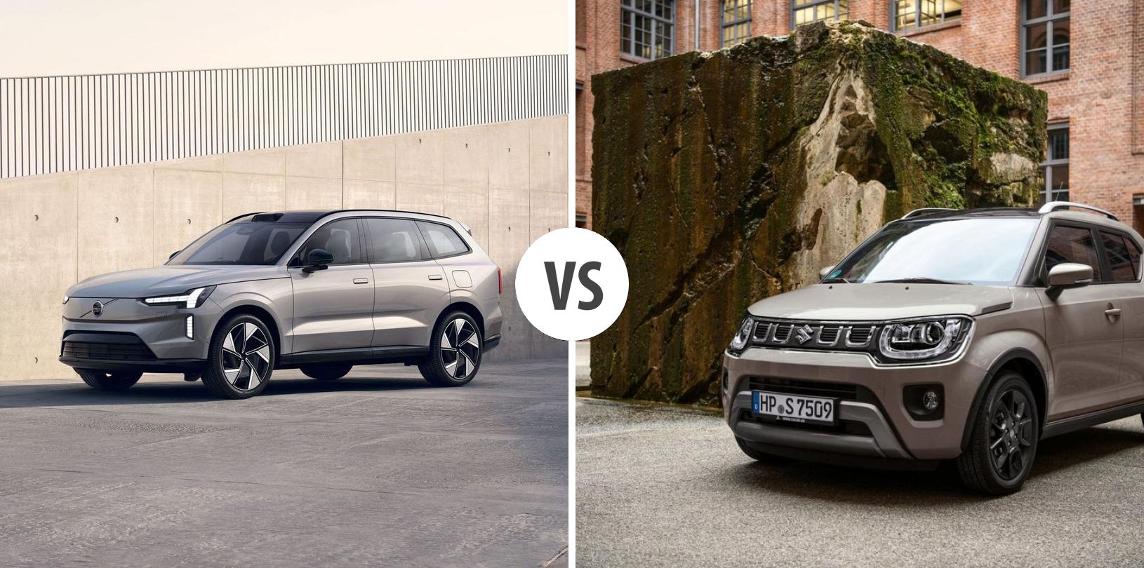 Volvo EX90 VS Suzuki Ignis – Vergleiche Preise, Leistung, Kofferraum ...